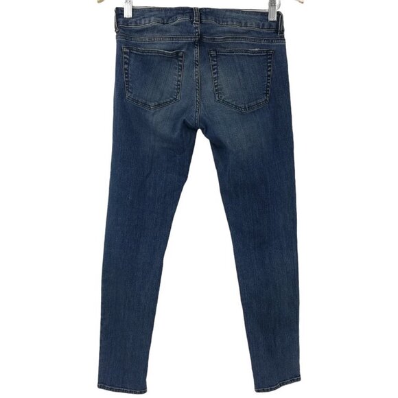 The Kooples Short Fit Distressed Skinny Jeans Size 28 Stretch Medium Wash Skull - Picture 6 of 12